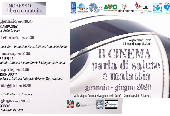 Progetto &quot;Il cinema parla di salute - malattia&quot;: l'iniziativa ha lo scopo di sensibilizzare la cittadinanza sui problemi della salute attraverso l’utilizzo del cinema