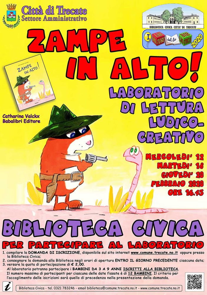 “Zampe in alto” nuovo laboratorio di lettura ludico – creativo in Biblioteca