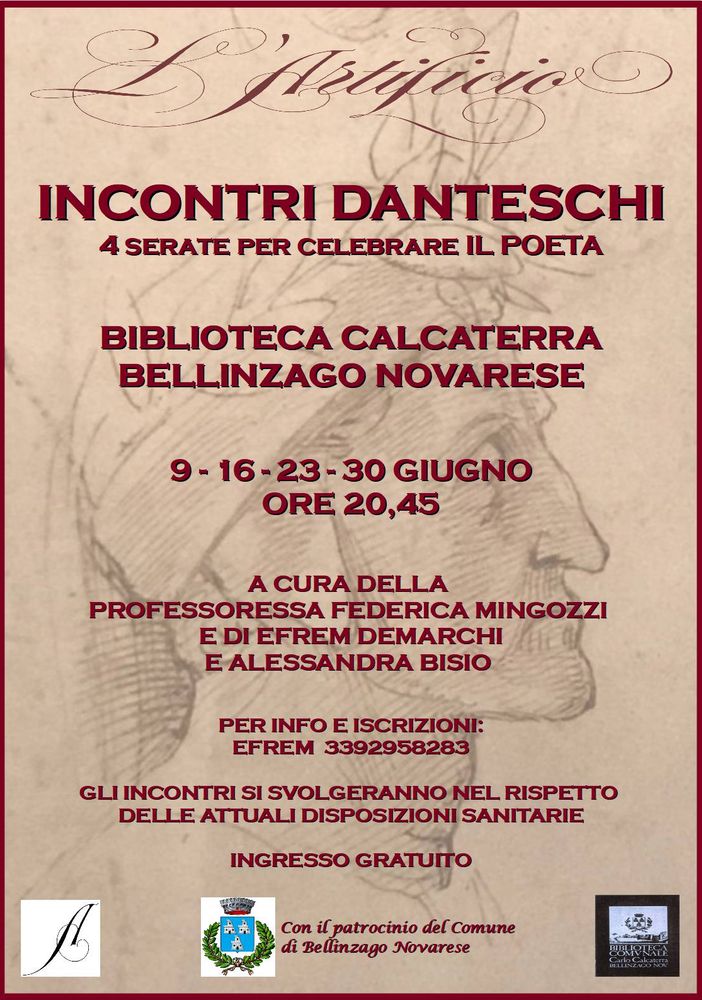 Dal 9 giugno alla biblioteca di Bellinzago sarà celebratoDante
