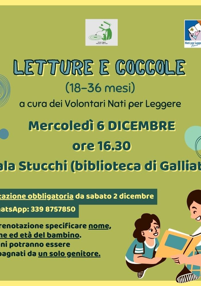 Riprendono le letture dedicate ai bambini dai 18 ai 36 mesi