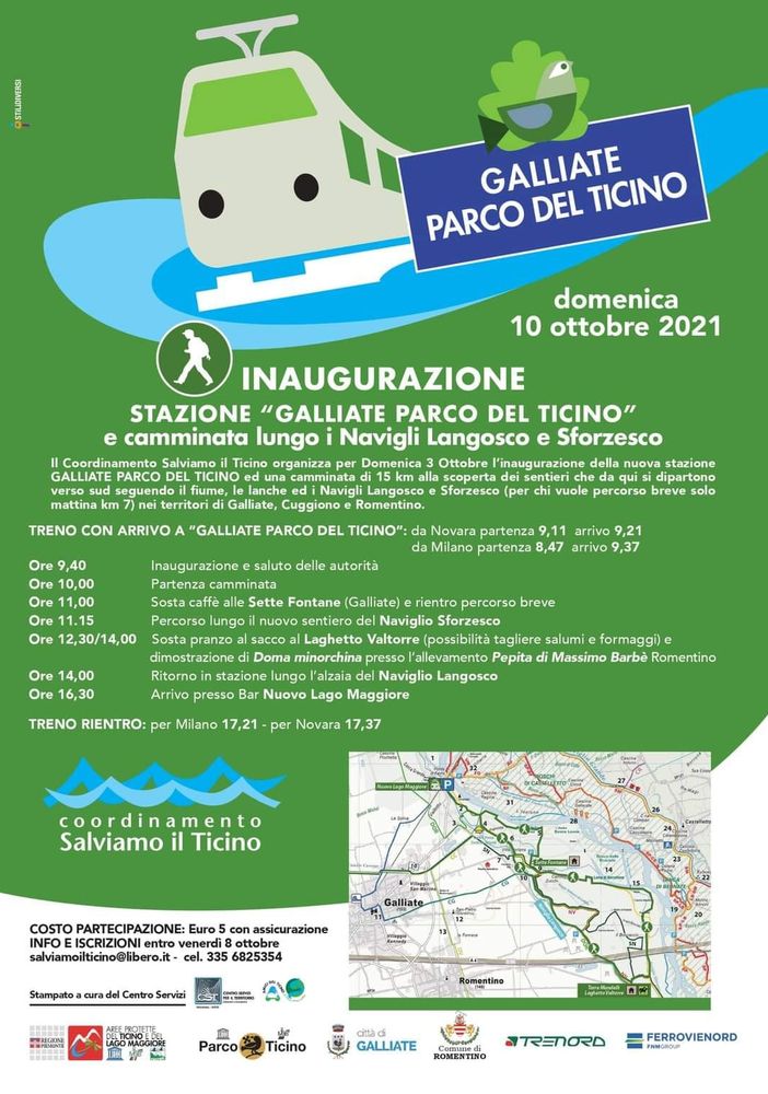 Verrà inaugurata domenica la stazione ferroviaria Galliate Parco del Ticino