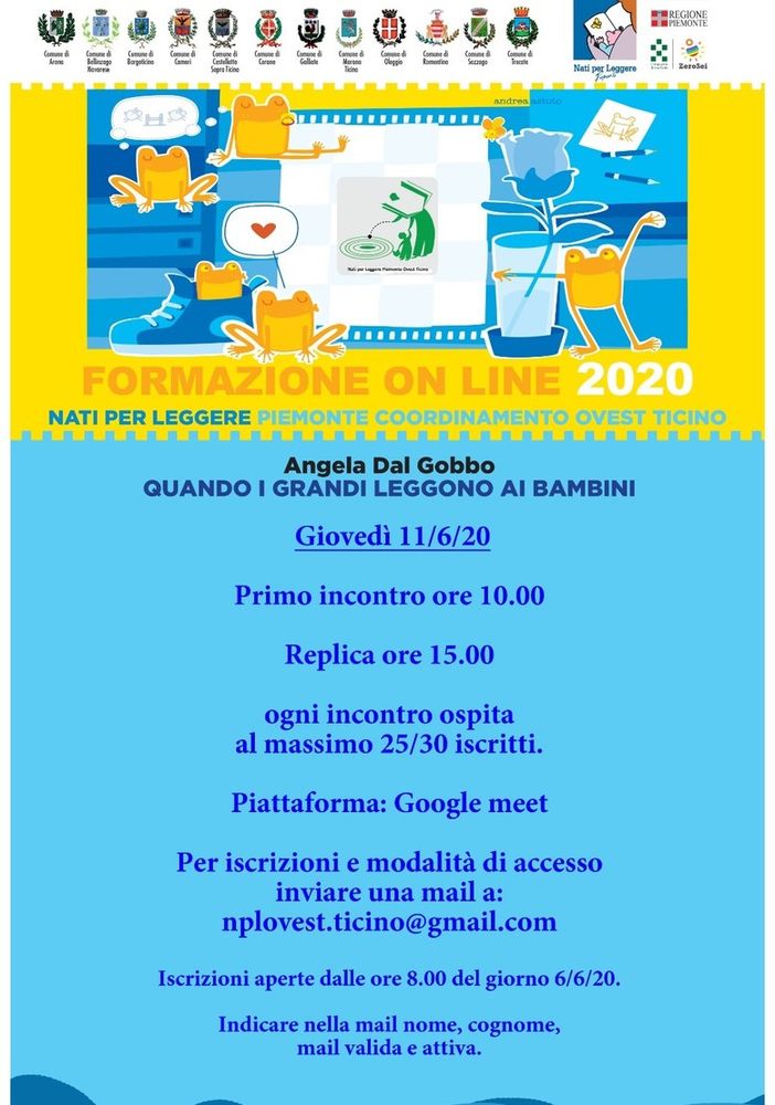Giovedì 11 inizia la formazione online per i volontari di Nati per Leggere