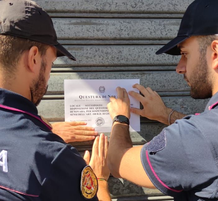 La Questura chiude un bar di Novara