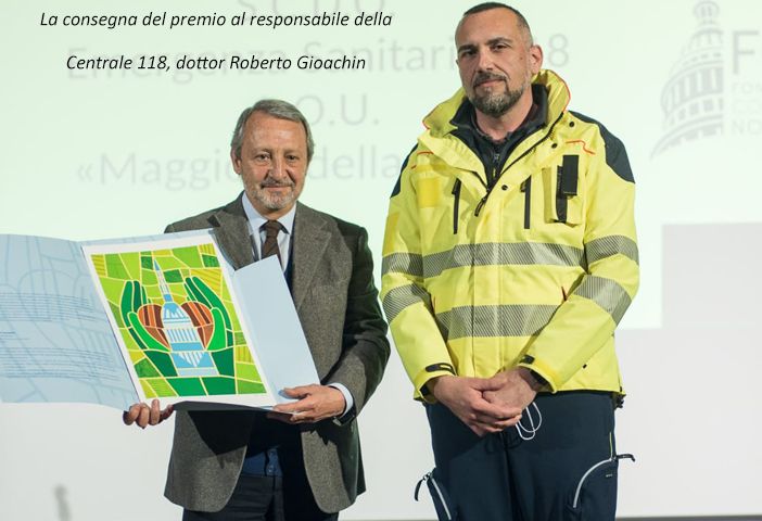 Il 118 premiato ai 'Benemeriti della solidarietà'