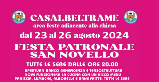 Al via la festa patronale di San Novello