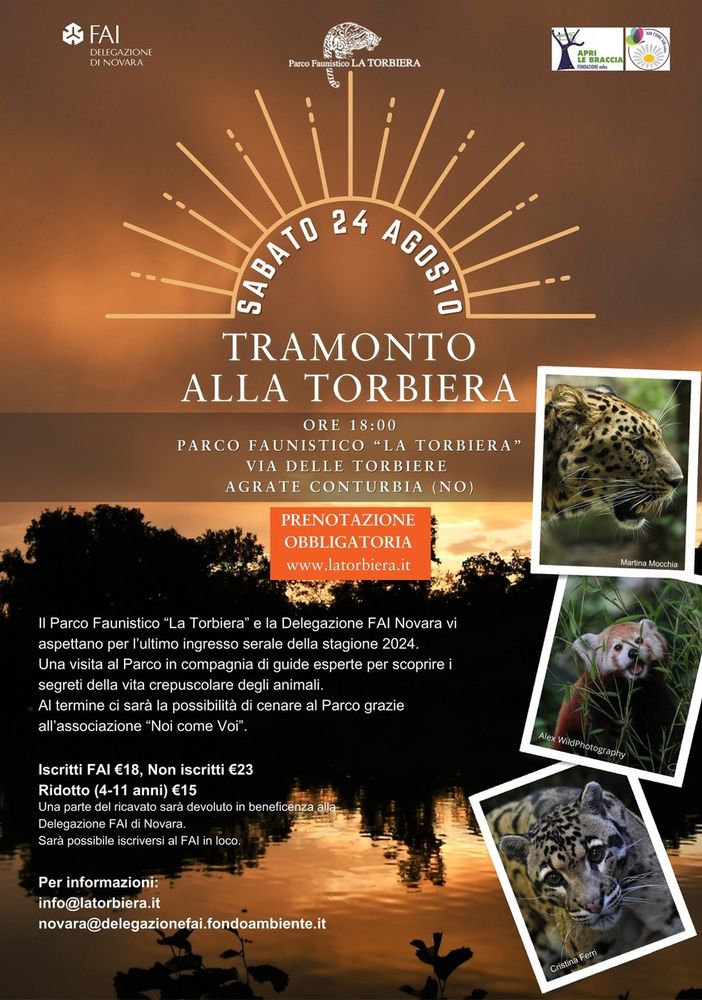 Un magico tramonto al parco faunistico “La Torbiera” insieme alla delegazione fai di Novara