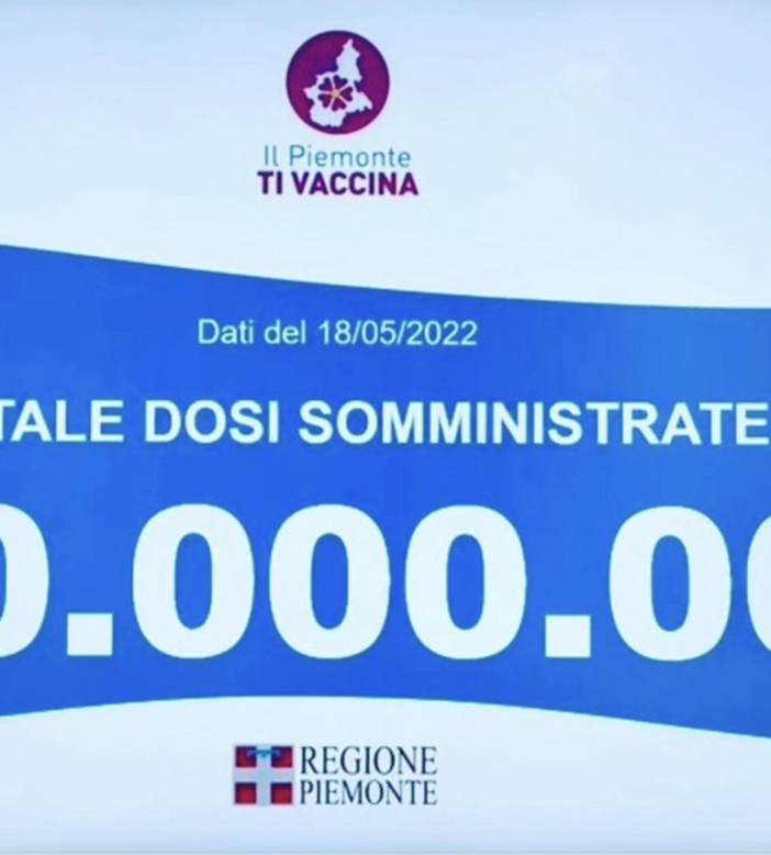 Covid, in Piemonte somministrate 10 milioni di dosi di vaccino