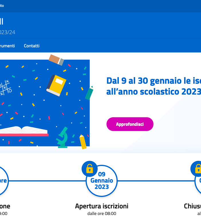 Al via le iscrizioni per l’anno scolastico 2023-24