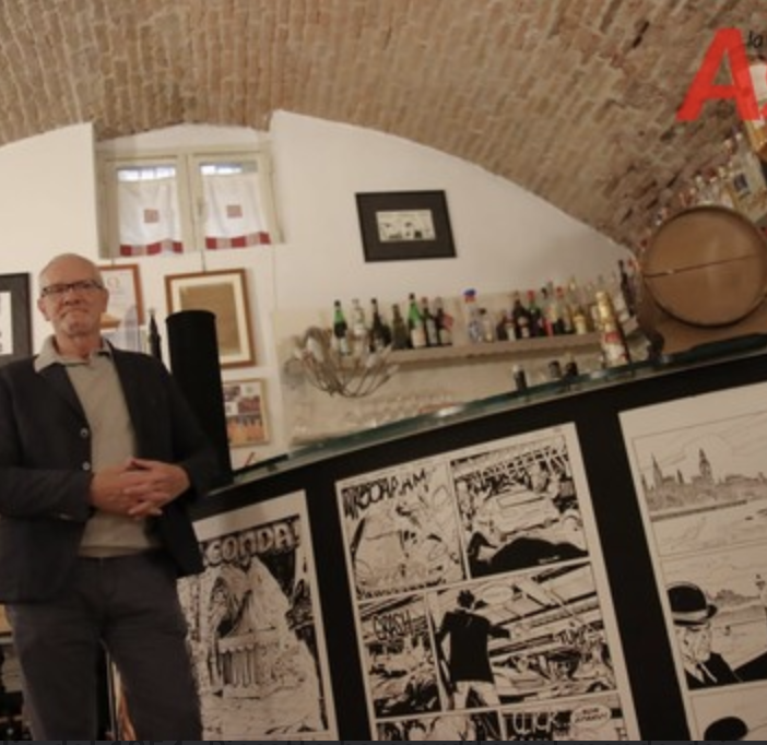 Luigi Piccatto in occasione di una delle mostre dedicate al &quot;suo&quot; Dylan Dog