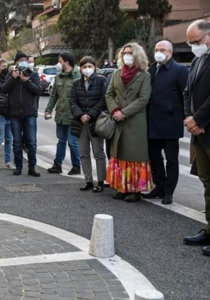 Borghi e altri deputati del Pd con il neo segretario Letta commemorano le vittime del rapimento Moro
