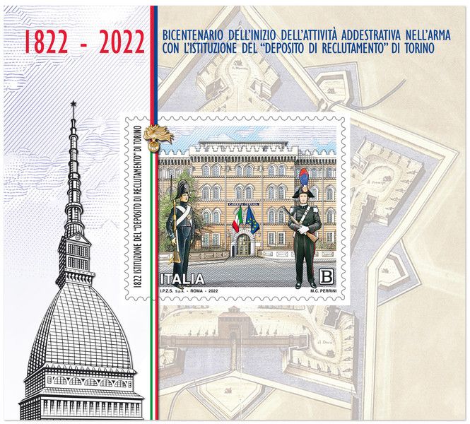 Poste Italiane: un francobollo per il bicentenario dell’attività addestrativa nei Carabinieri