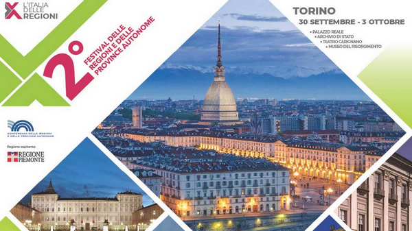A Torino dal 30 settembre al 3 ottobre “L'Italia delle Regioni”