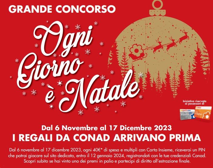 Conad anticipa le feste e lancia il grande concorso ''Ogni giorno è Natale''