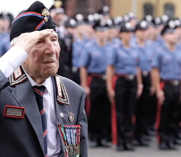 Renato Quaglia, 106 anni, alla Cernaia di Torino