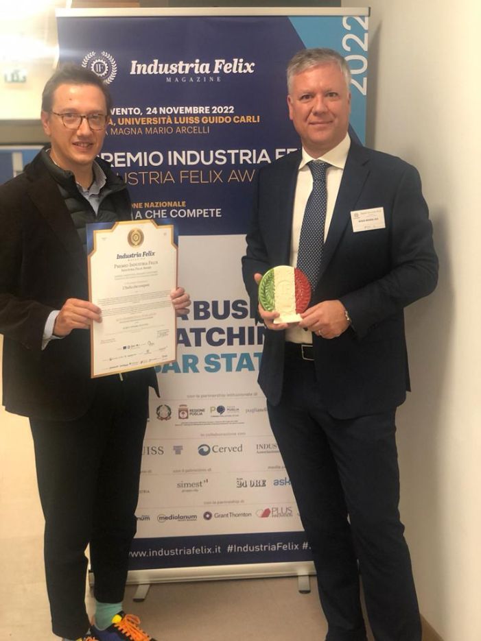 Premio Industria Felix ad Acqua Novara Vco, Terzoli e Barbone: &quot;Siamo tra le 200 aziende migliori d'Italia&quot;