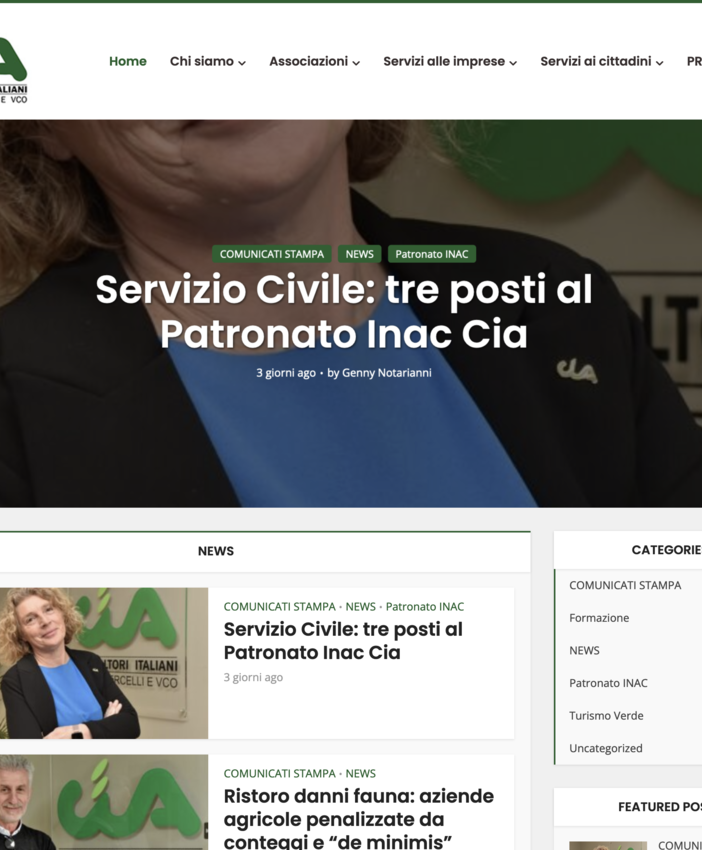 È online il nuovo sito web di Cia Novara Vercelli Vco