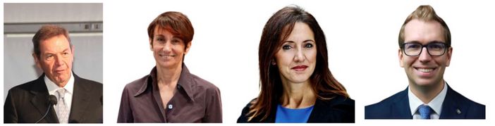 Nella foto da sinistra: Gianni Filippa, Lara Ponti, Mariarosa Taddeo e stefano La Rovere Nella foto da sinistra: Gianni Filippa, Lara Ponti, Mariarosa Taddeo e stefano La Rovere