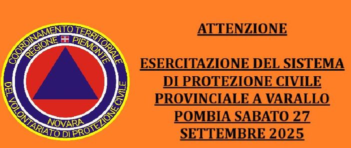 Varallo Pombia, maxi esercitazione di Protezione Civile sabato 27 settembre