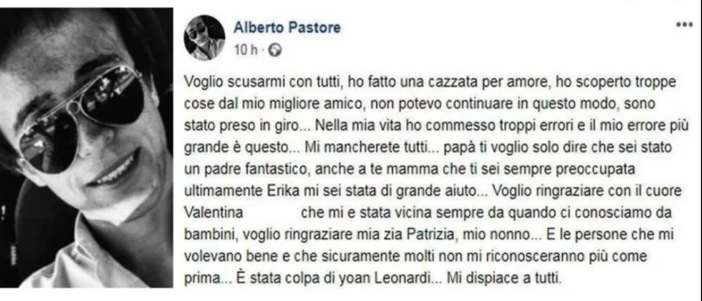 Alberto Pastore si è avvalso della facoltà di non rispondere