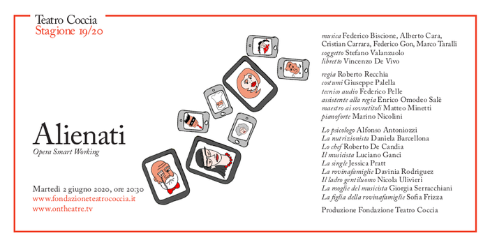 Martedì andrà in scena ‘Alienati’ la prima opera in smart working del Teatro Coccia Martedì andrà in scena ‘Alienati’ la prima opera in smart working del Teatro Coccia
