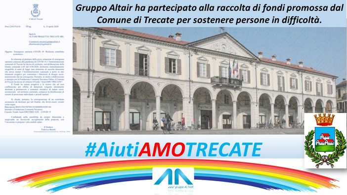 Il Gruppo Altair dona 5 mila euro al fondo  “AiutiAMO Trecate”