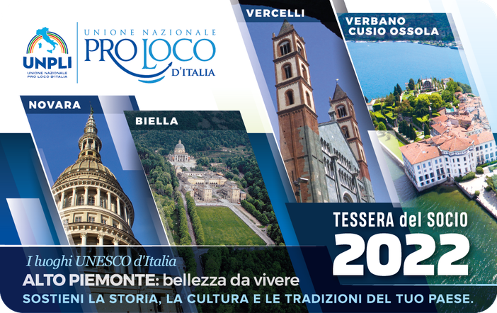 Pro loco, la tessera 2022 celebra le bellezze dell’Alto Piemonte Pro loco, la tessera 2022 celebra le bellezze dell’Alto Piemonte