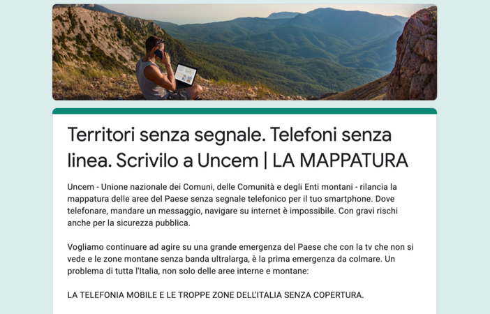 Uncem rilancia la mappatura delle zone italiane dove i telefoni non prendono Uncem rilancia la mappatura delle zone italiane dove i telefoni non prendono