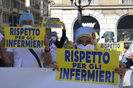 Una protesta degli infermieri (foto d'archivio)