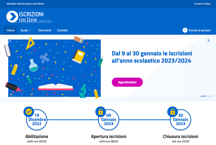 Al via le iscrizioni per l’anno scolastico 2023-24