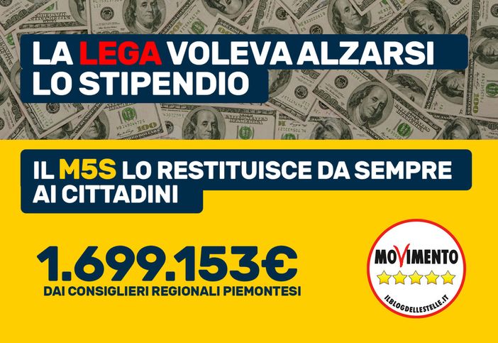 Costi politica, Gruppo M5S: “Figuraccia della Lega, marcia indietro sulla proposta di aumentare lo stipendio agli assessori. Ora diminuire i compensi ai consiglieri” Costi politica, Gruppo M5S: “Figuraccia della Lega, marcia indietro sulla proposta di aumentare lo stipendio agli assessori. Ora diminuire i compensi ai consiglieri”