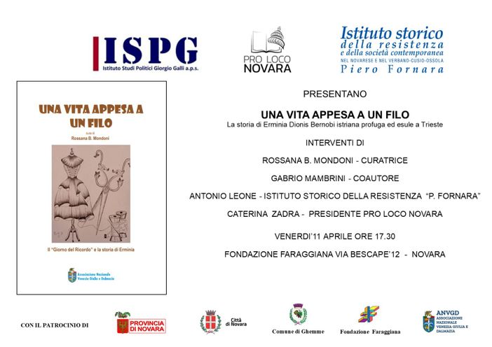 “Una vita appesa a un filo”: a Novara la presentazione del libro alla Fondazione Faraggiana