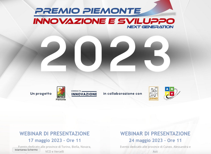 Premio Piemonte Innovazione, mercoledì 17 maggio il primo incontro informativo online