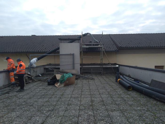 Lavori al sottotetto dell'edificio al Convitto Carlo Alberto di Novara