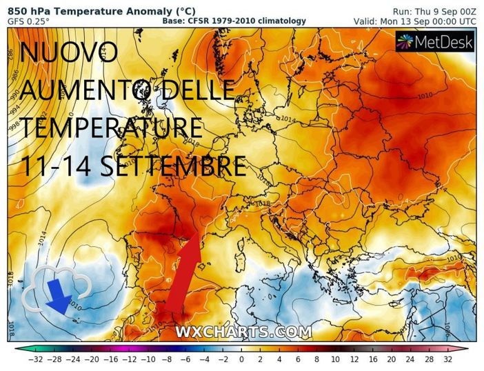 Ultimi giorni di estate settembrina poi dal giorno 14 crollo delle temperature Ultimi giorni di estate settembrina poi dal giorno 14 crollo delle temperature