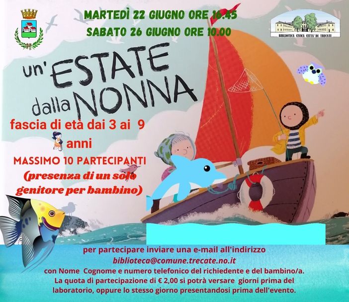 Il 22 e il 26 giugno alla biblioteca di Trecate il laboratorio “Un’estate dalla nonna”