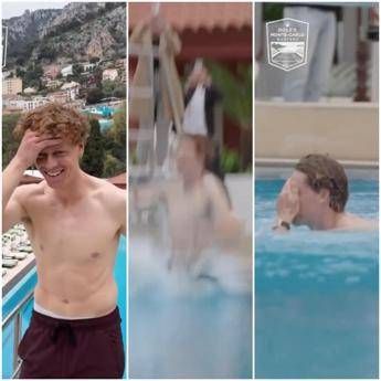 Sinner, festa a Montecarlo con... tuffo in piscina Sinner, festa a Montecarlo con... tuffo in piscina