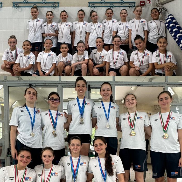 Gli esordienti B della Libertas nuoto Novara per la prima volta sul podio ai regionali con 9 ori