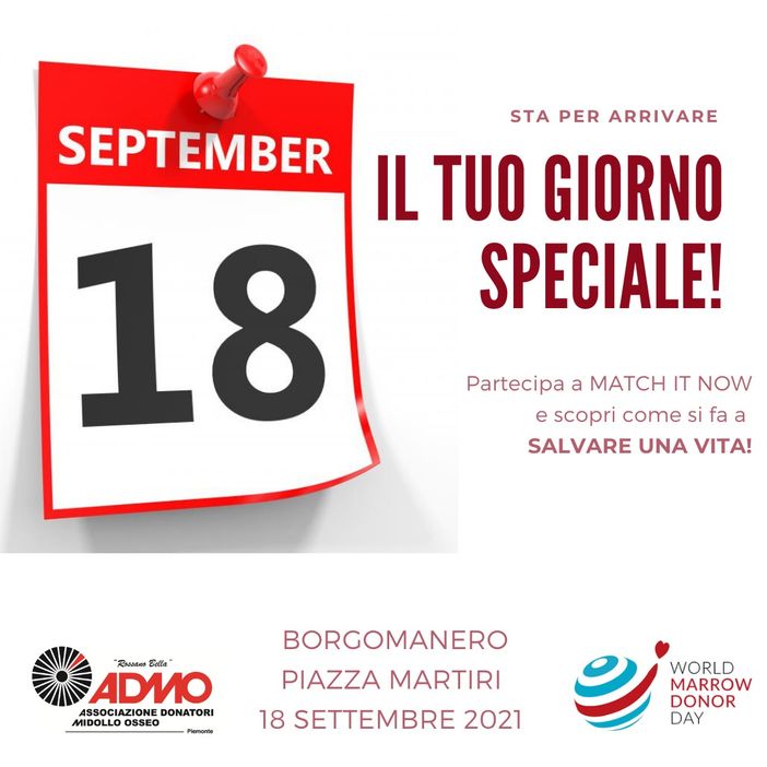 Si svolgerà domani a Borgomanero “Match it Now”, la giornata per la donazione del midollo osseo