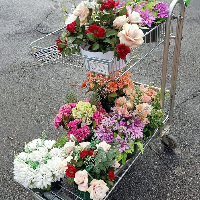 "Porta un fiore a chi non e l'ha": posati sulle tombe disadornei fiori donati dai Trecatesi "Porta un fiore a chi non e l'ha": posati sulle tombe disadornei fiori donati dai Trecatesi