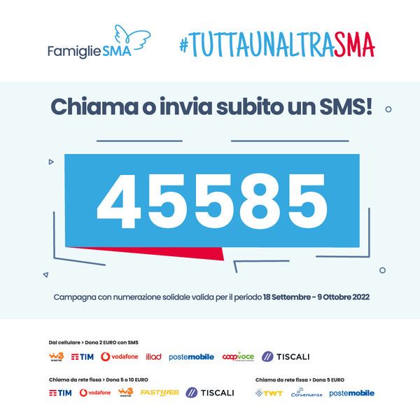 Basta un Sms per contribuire a dare una speranza ai malati Sma