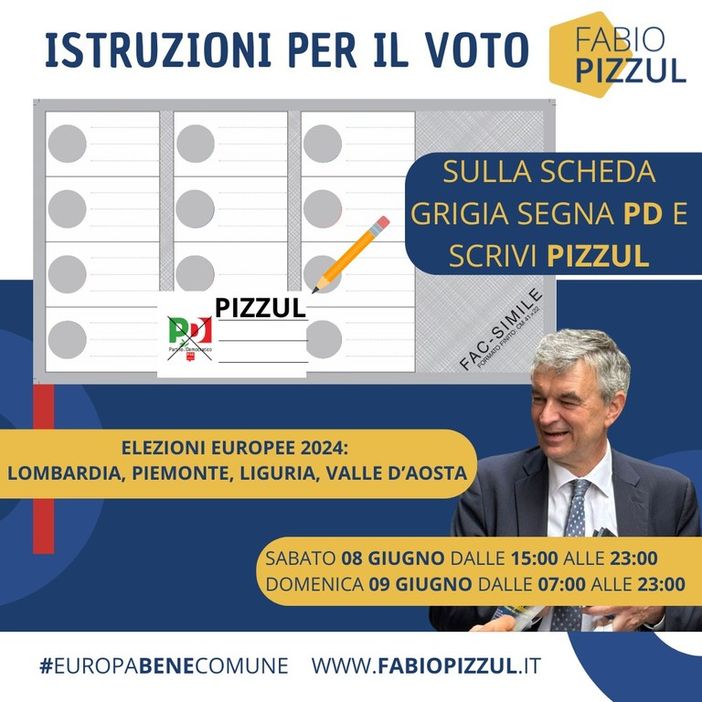 Elezioni Europee, l’impegno di Fabio Pizzul: 'Costruiamo insieme un’Europa capace di essere il nostro Bene Comune'
