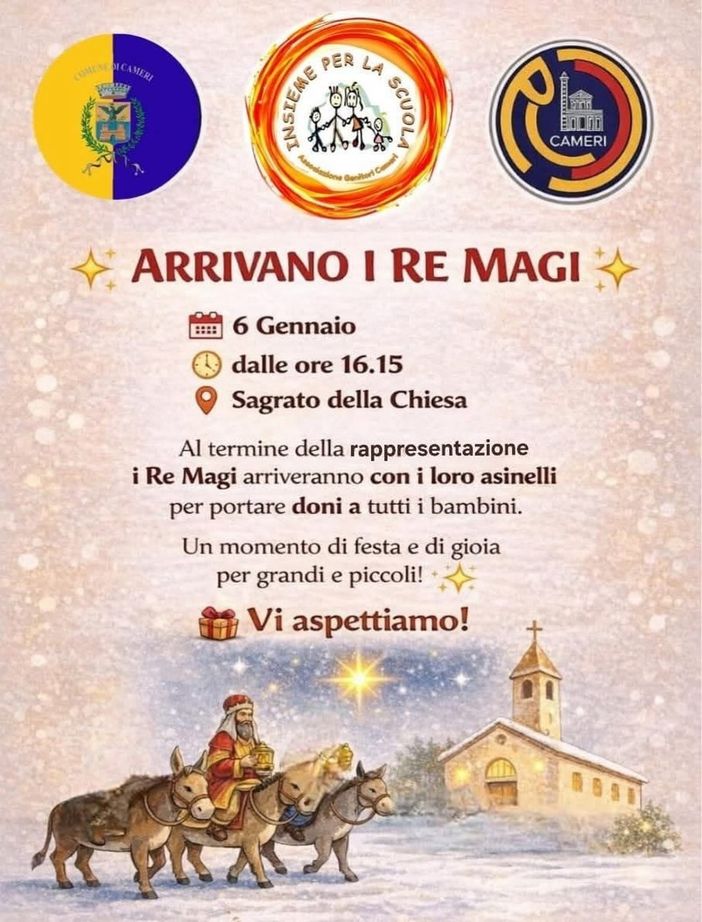 Cameri, arrivano i Re Magi: festa dell’Epifania per grandi e piccoli
