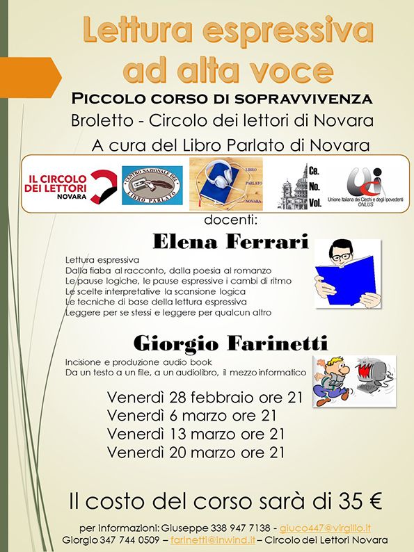 “Ad alta voce”, corso di lettura espressiva a favore dei ciechi e ipovedenti