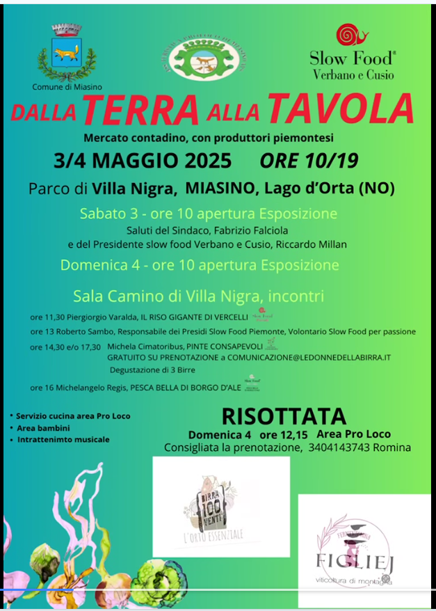 A Miasino il Mercatino dei Produttori con Slow Food: gusto, musica e incontri a Villa Nigra A Miasino il Mercatino dei Produttori con Slow Food: gusto, musica e incontri a Villa Nigra