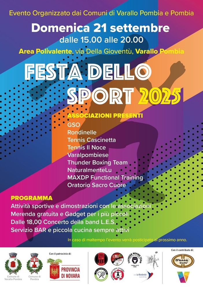 Festa dello Sport 2025 a Varallo Pombia: un pomeriggio tra attività e divertimento