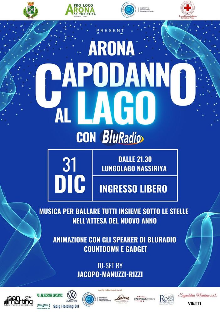 'Capodanno al Lago': ad Arona un evento in Piazza Nassiriya 'Capodanno al Lago': ad Arona un evento in Piazza Nassiriya