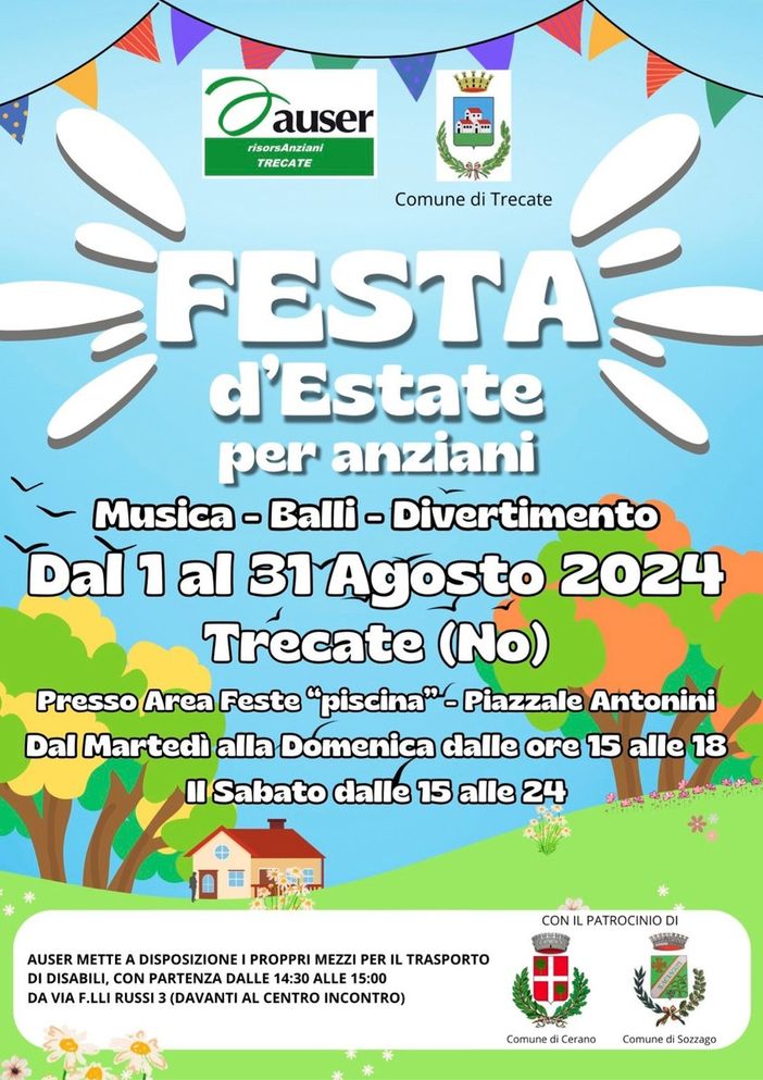 Torna la &quot;Festa d'Estate&quot; per anziani a Trecate: un mese di musica e divertimento