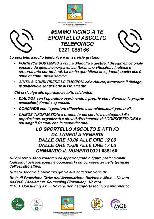 Cisa Ovest Ticino offre il servizio di ascolto per il disagio emotivo