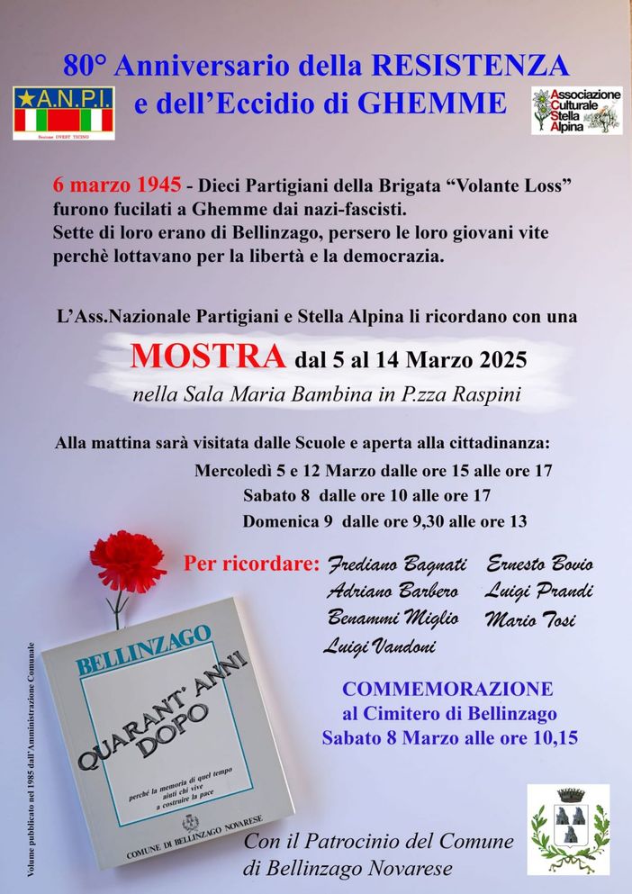 "Ottant’anni dopo.." mostra per l’80° anniversario dell’Eccidio di Ghemme "Ottant’anni dopo.." mostra per l’80° anniversario dell’Eccidio di Ghemme