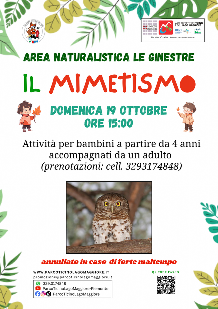 Laboratorio per bambini all’Oasi delle Ginestre
